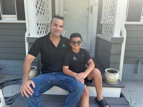 Marcus Leal with his son 